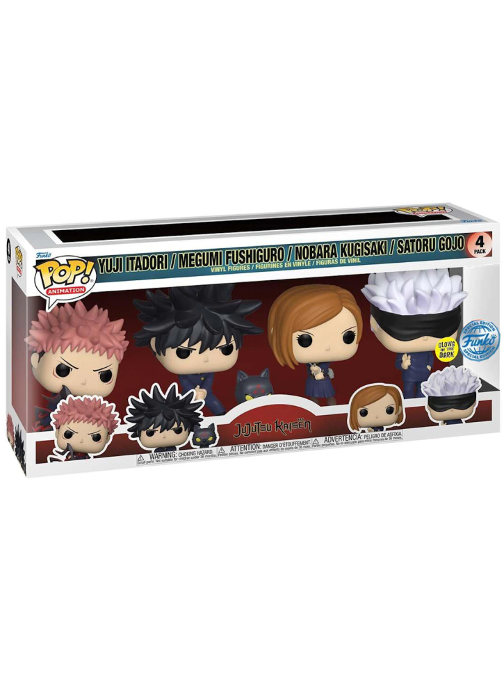Set 4 Figurine Funko Pop Animation Jujutsu Kaisen S1 (Glows in the Dark)