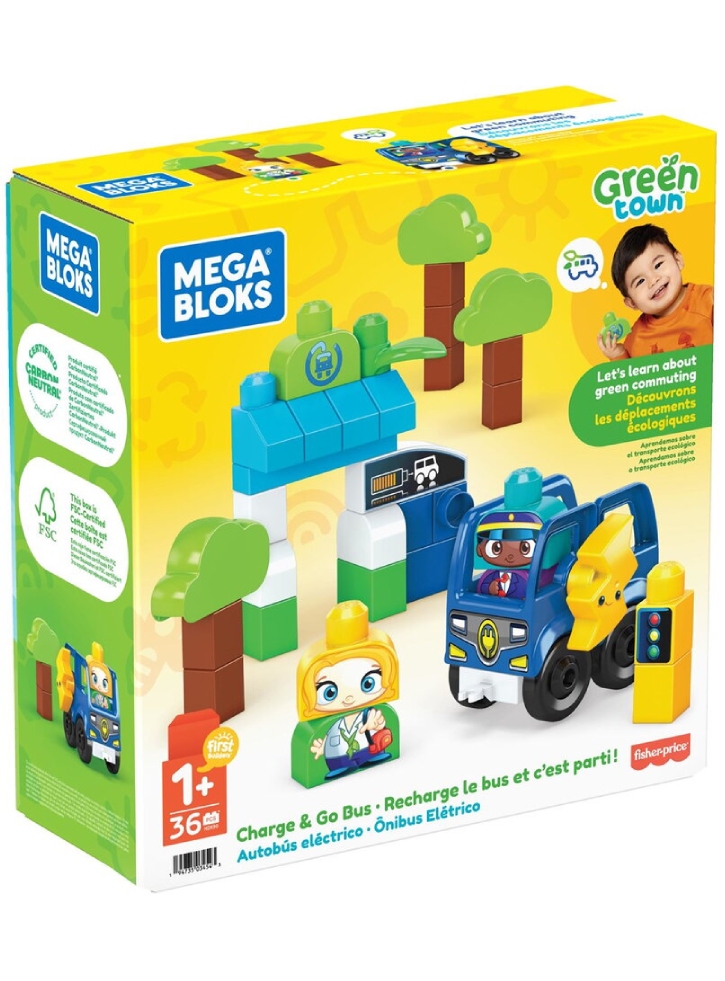 Mega Bloks Green Town Charge Go Bus (HDX90)
