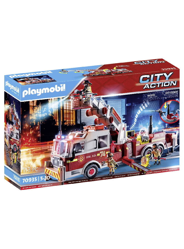 Vehicul Playmobil US Fire Engine with Tower Ladder (70935)