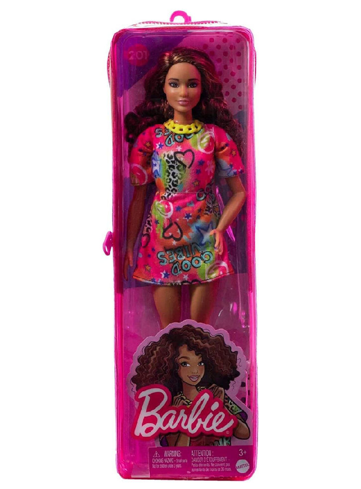 Papusa Barbie Fashionista Brunette With Graffiti Dress (HJT00)