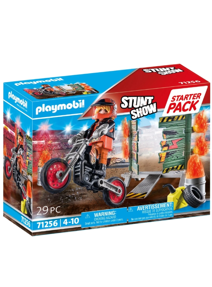 Set Playmobil Stunt Show Motorcycle & Fire Wall (71256)