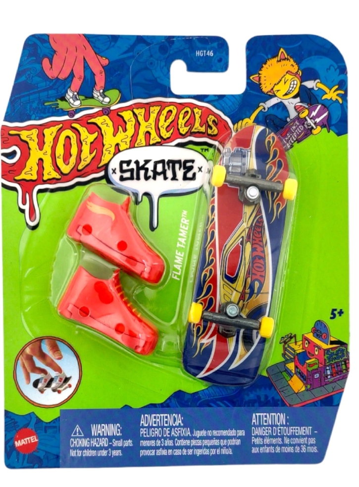 Set Hot Wheels Skate Flame Tamer Challenge Accepted Fingerboard (HNG20)