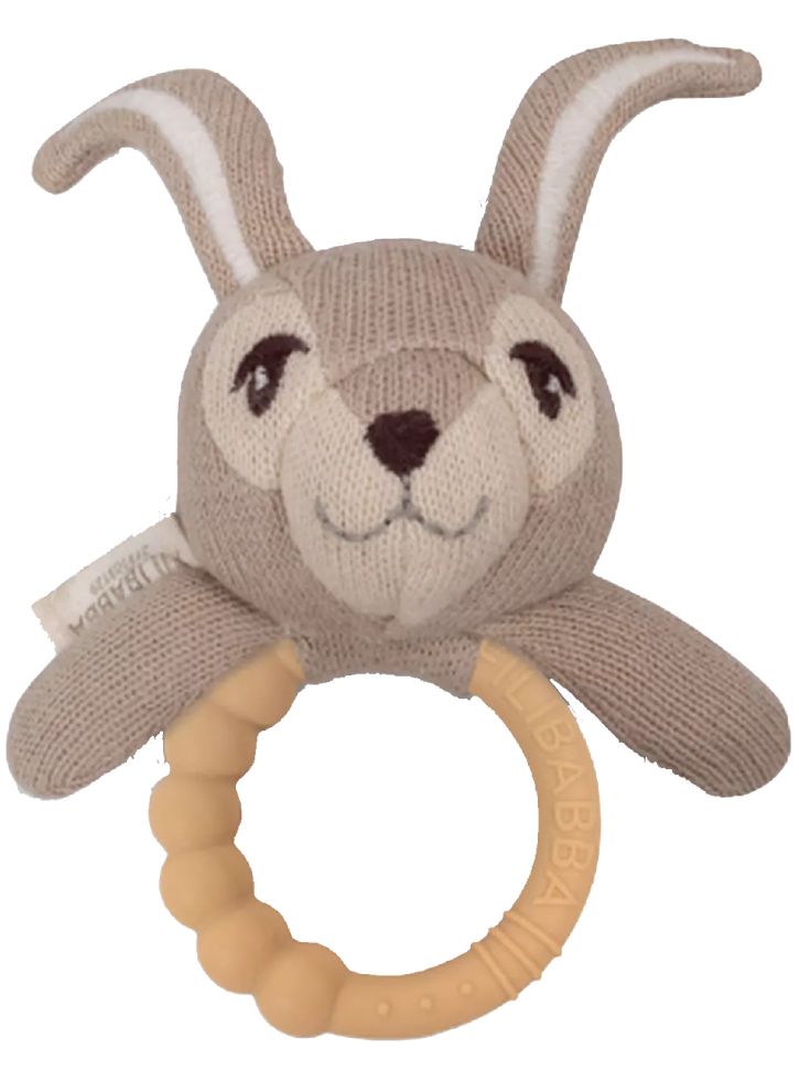 Plus Filibabba Rattle with Silicone Teether Henny the Hare (FI-02235)