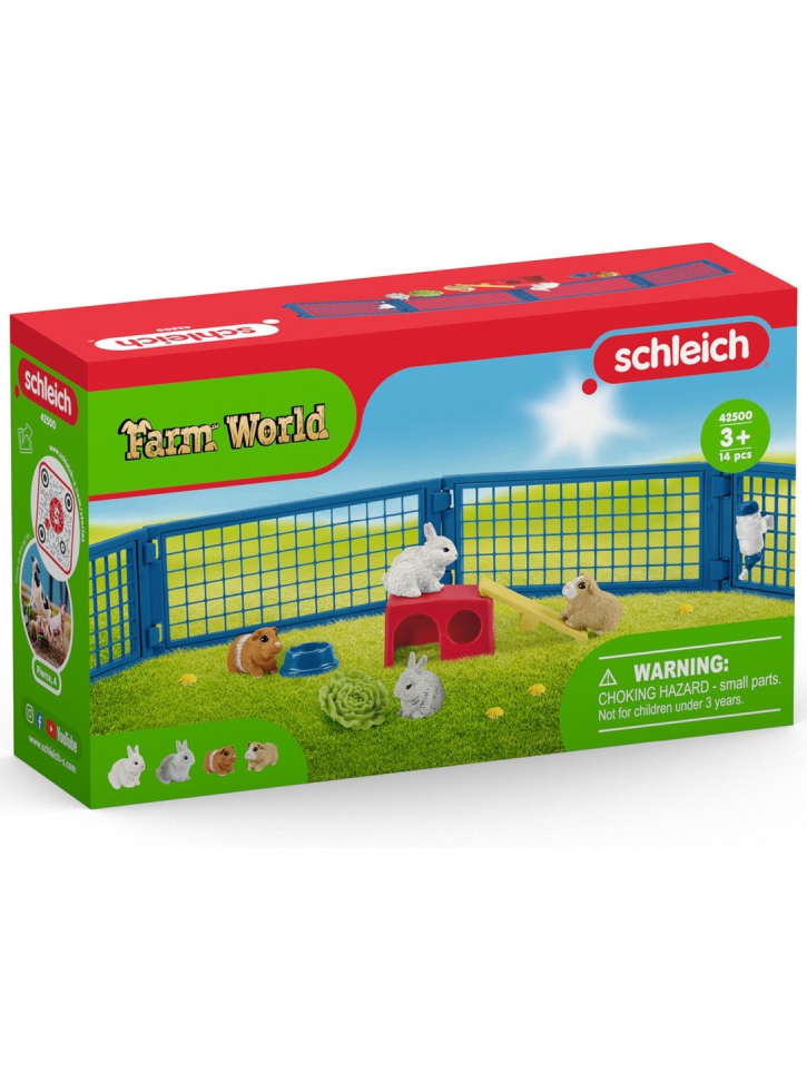 Set Schleich Farm World Rabbit And Guinea Pig Hutch (42500)