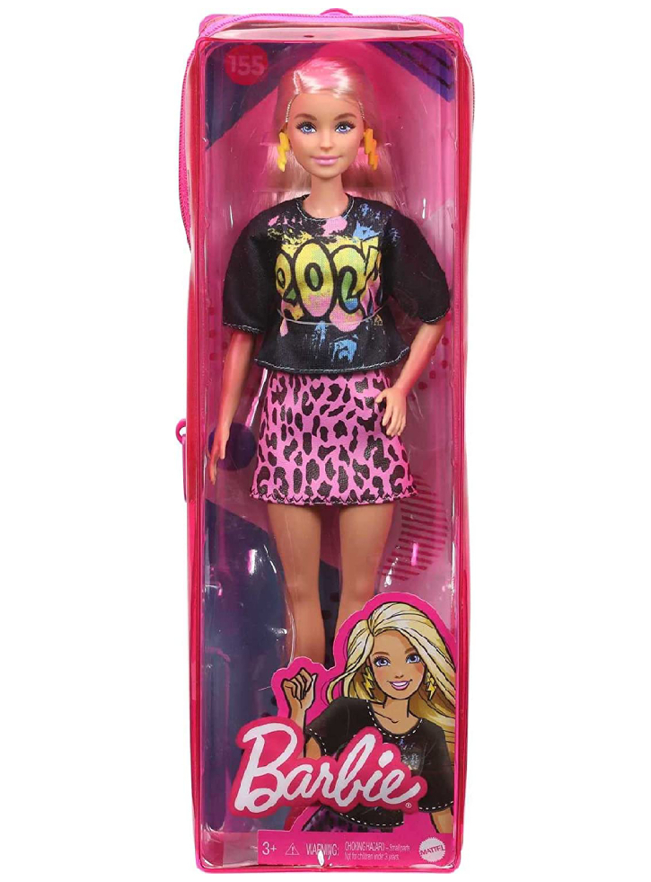 Papusa Mattel Barbie Doll Fashionistas - Blond Hair with Rock Tee and Skirt Doll 30 (GRB47)