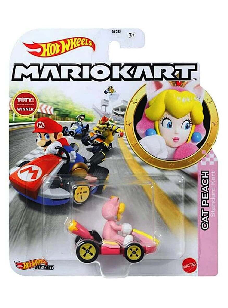 Hot Wheels Mario Kart - Cat Peach Standard Kart Die-Cast (GRN13)