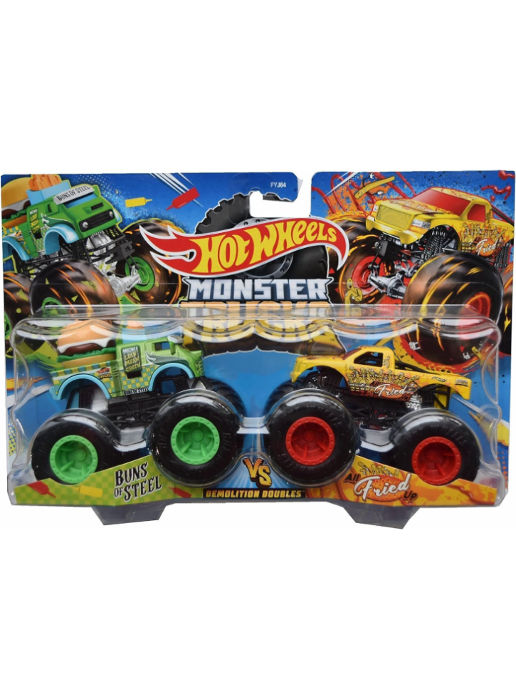 Hot Wheels Monster Trucks Demolition Doubles - Bins of Steel VS All Fried up (HLT64)
