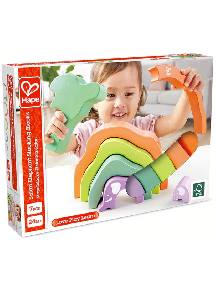 Hape - Safari Elephant Stacking Blocks (87-0489)