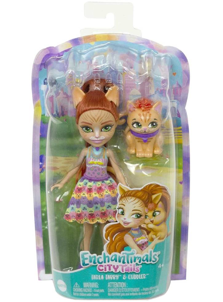 Papusa Enchantimals City Tails Tarla Tabby Cuddler (HHB91)
