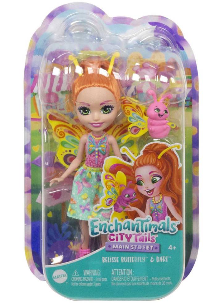 Papusa Enchantimals City Tails Main Street - Belisse Butterfly Dart (HKN12)