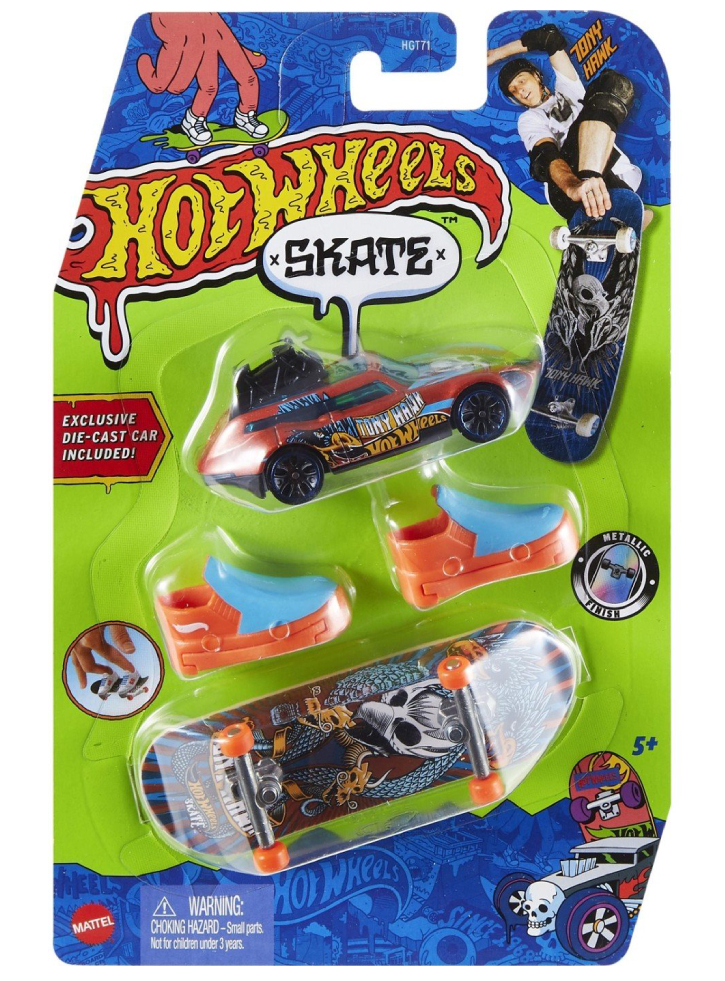 Set Hot Wheels Skate - Tour De Fast Stalk Shred Tony Hawk Fingerboard (HNG55)