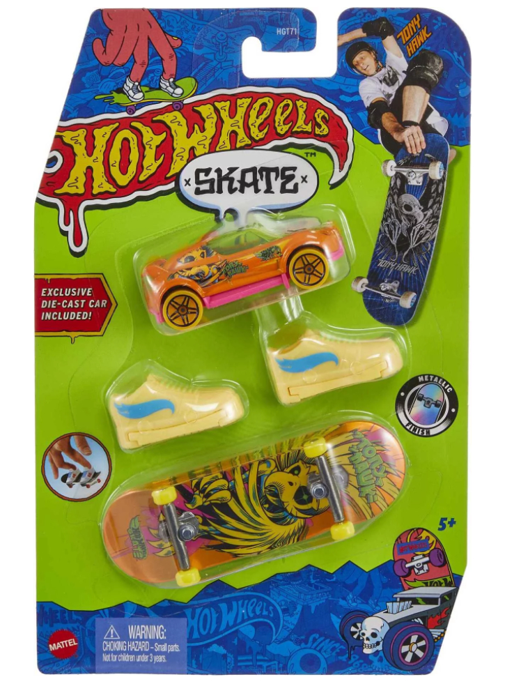 Set Hot Wheels Skate - Hi Beam Shrieking Havoc Tony Hawk Fingerboard (HNG59)