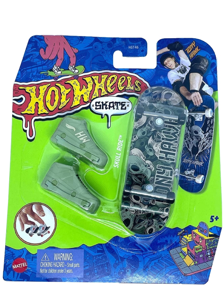 Set Hot Wheels Skate Fingerboard and Shoes Tony Hawk - Skull Ride (HGT66)