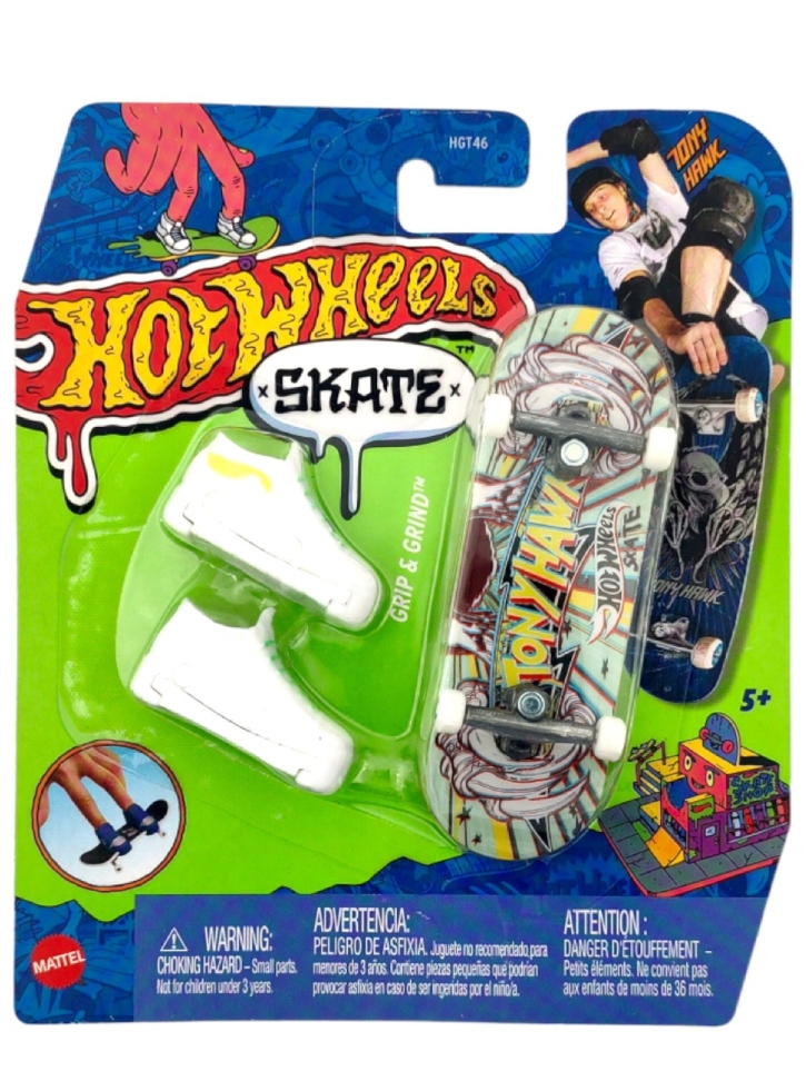 Set Hot Wheels Skate Fingerboard and Shoes Tony Hawk - Grip Grind (HNG39)