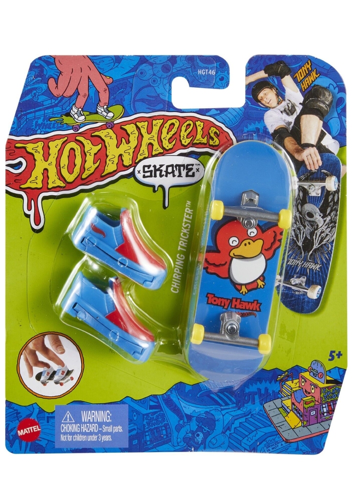 Set Hot Wheels Skate Fingerboard and Shoes Tony Hawk - Chirping Trickster (HGT53)
