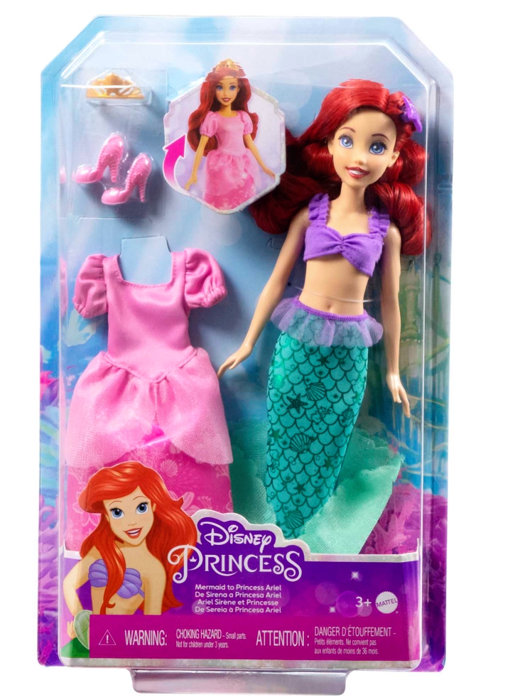 Papusa Disney Princess - 2-in-1 Mermaid to Princess Ariel Doll (HMG49)