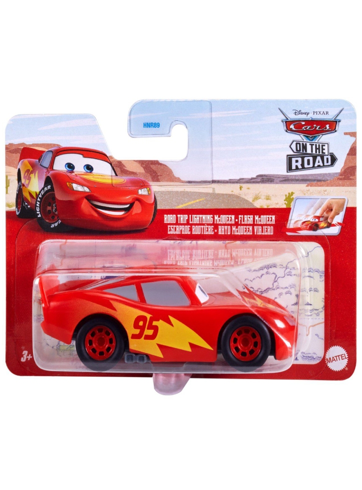 Masina Disney Cars On the Road - Road Trip Lightning McQueen 1:43 Pullback 11cm (HNR89)
