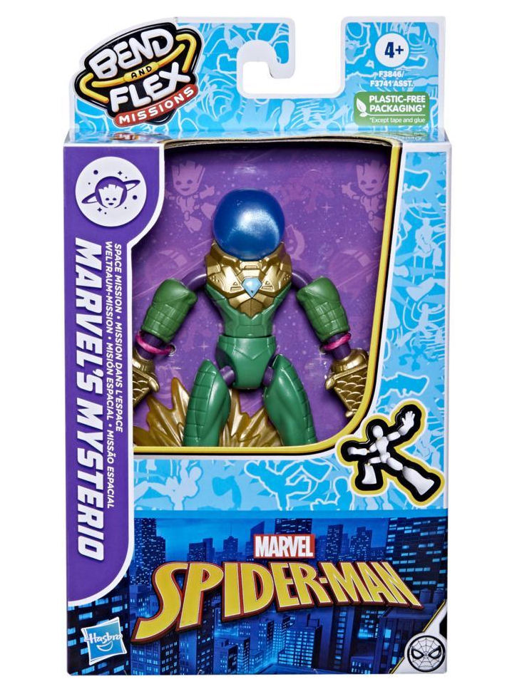 Figurina Marvel Spider-Man Bend And Flex Missions Marvels Mysterio 15cm (F3846)