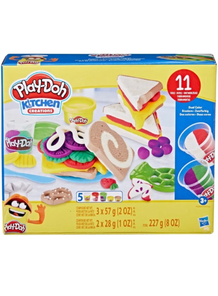 Set Plastilina Play-Doh Kitchen Creations Snacks & Sandwiches (F5746)