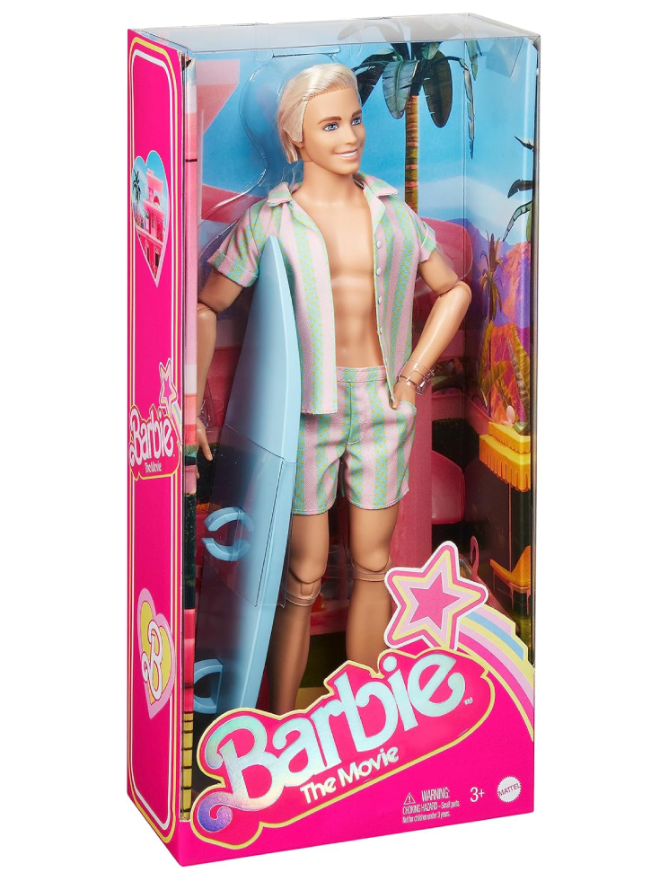 Papusa Barbie Ken Wearing Pastel Striped Beach Matching (HPJ97)