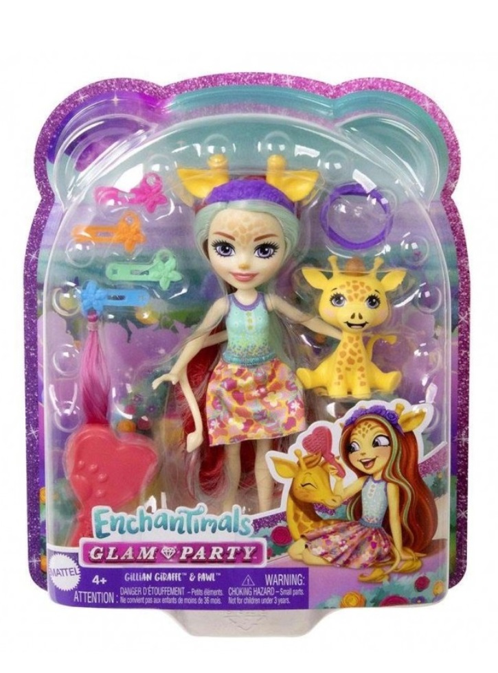 Papusa Enchantimals Glam Party Gillian Giraffe Pawl (HNV29)