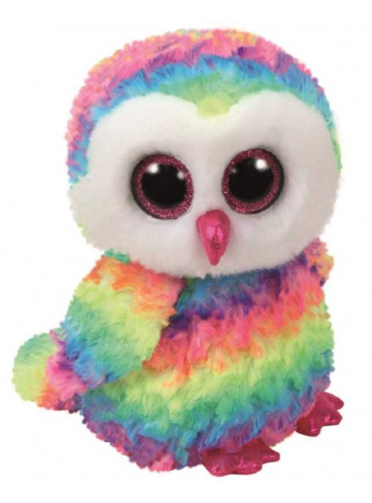 Plus TY Beanie Boo Owen Rainbow Owl 23cm (1607-37143)