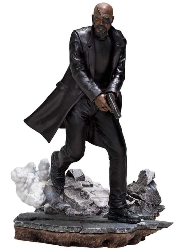 Figurina Iron Studios Spider-Man Far From Home Nick Fury BDS Scale 1/10
