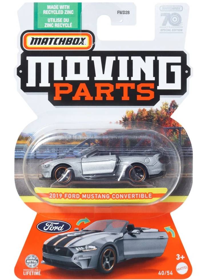 Vehicul Matchbox Moving Parts 2019 Ford Mustang Convertible (HLG25)
