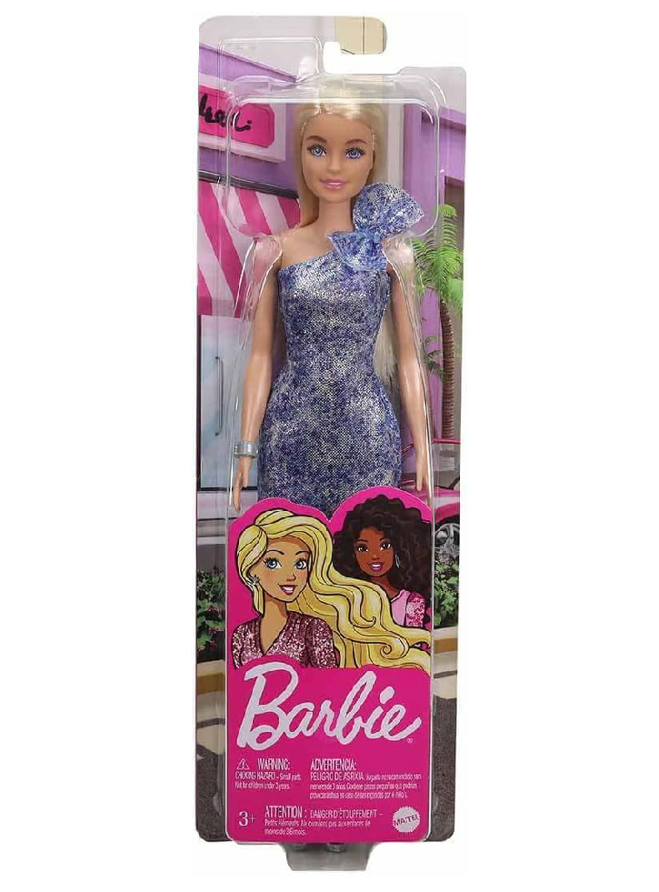 Papusa Barbie Glitz Outfits Blonde & Blue Dress (GRB32)