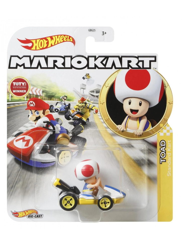Vehicul Hot Wheels Mario Kart Toad Standard Kart Die-Cast (GJH63)