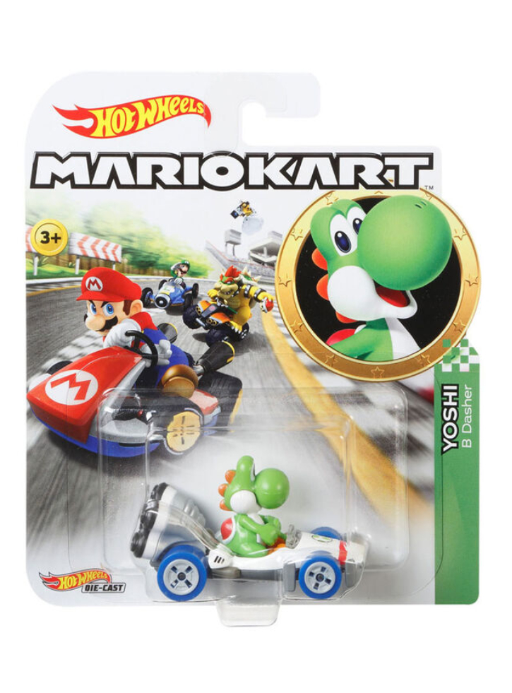 Vehicul Hot Wheels Mario Kart Yoshi B-Dasher Die-Cast (GBG29)