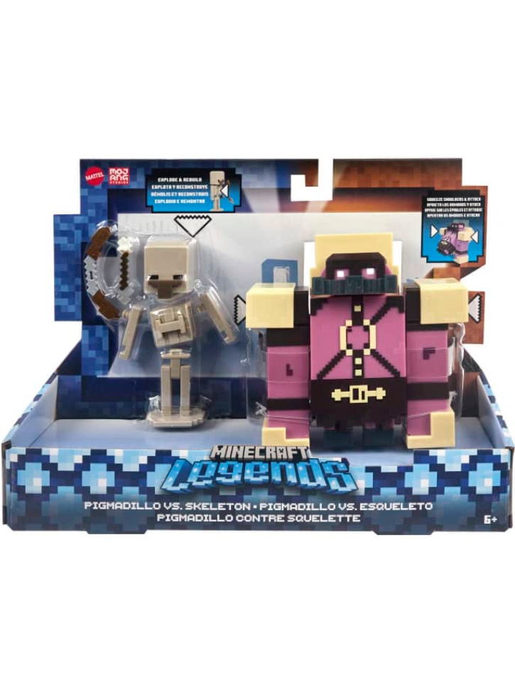 Figurine Minecraft Legends Pigmadillo vs Skeleton