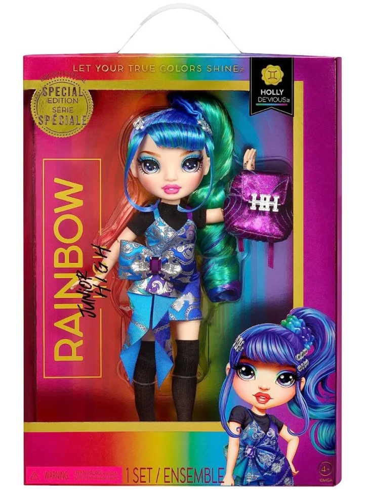 Papusa MGA Rainbow High Junior High - Holly DeVious Blue Koukla (590439EUC)