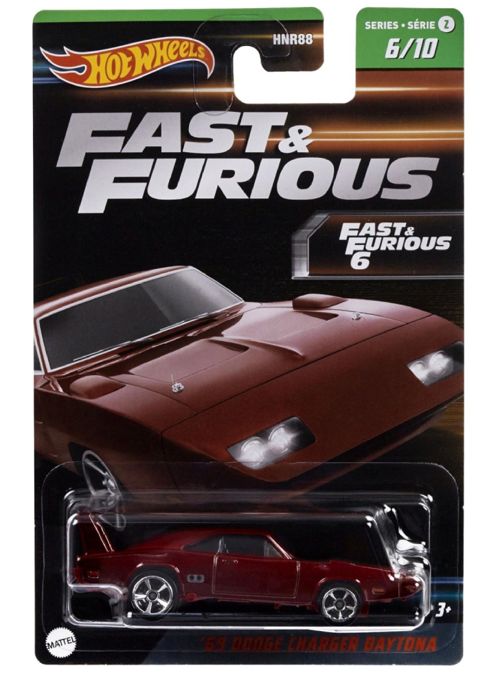 Vehicul Hot Wheels Tainies Fast Furious 1969 Dodge Charger Daytona (HNT06)