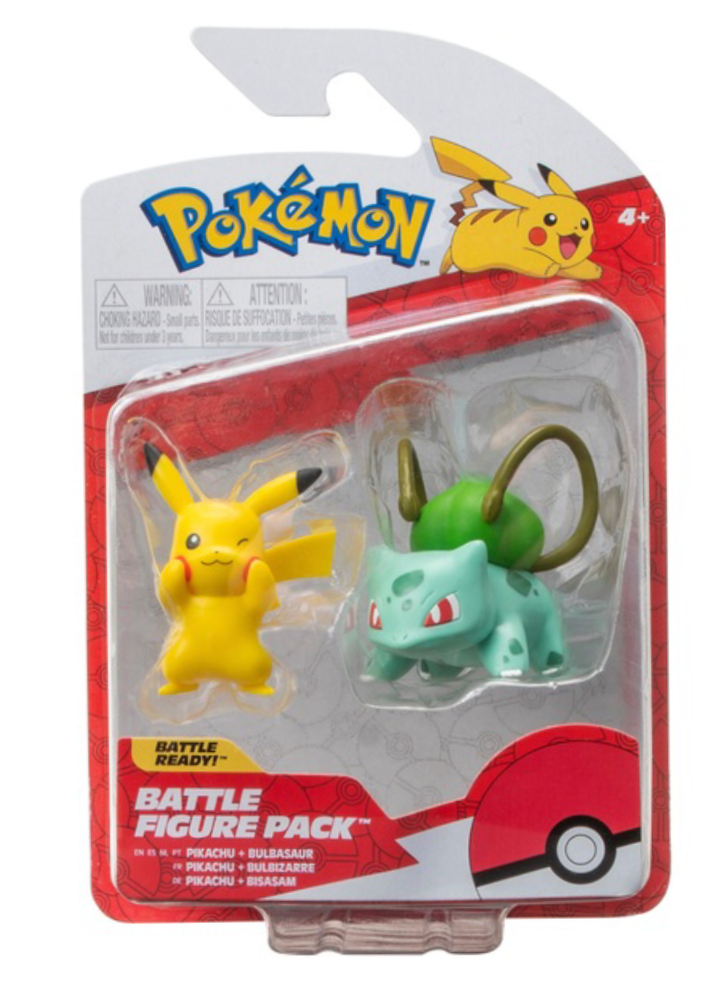 Figurine Pokeon Battle Bulbasaur & Pikachu 5cm