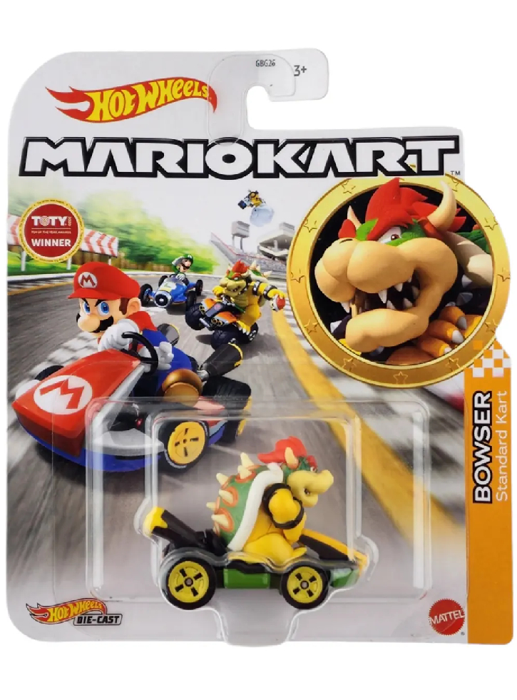 Vehicul Hot Wheels Mario Kart Bowser Standard Kart Die-Cast (GRN20)