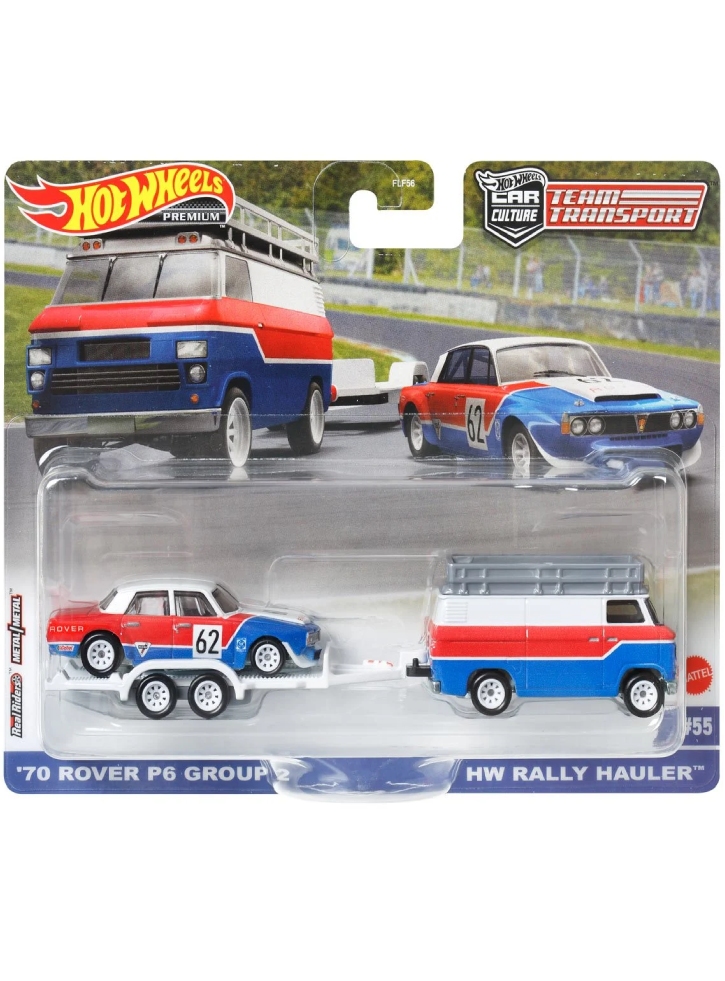 Hot Wheels Premium Car Culture Team Transport 70 Rover P6 Group 2 HW Rally Hauler (HKF45)