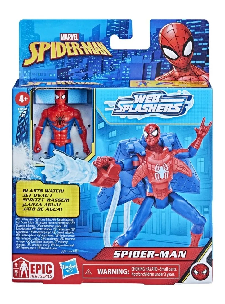 Figurina Marvel Spider-Man Deluxe Water Webs Classic Spiderman (F8294)