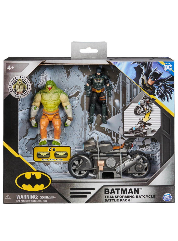 Figurine Batman Batcycle & Killer Croc 10cm