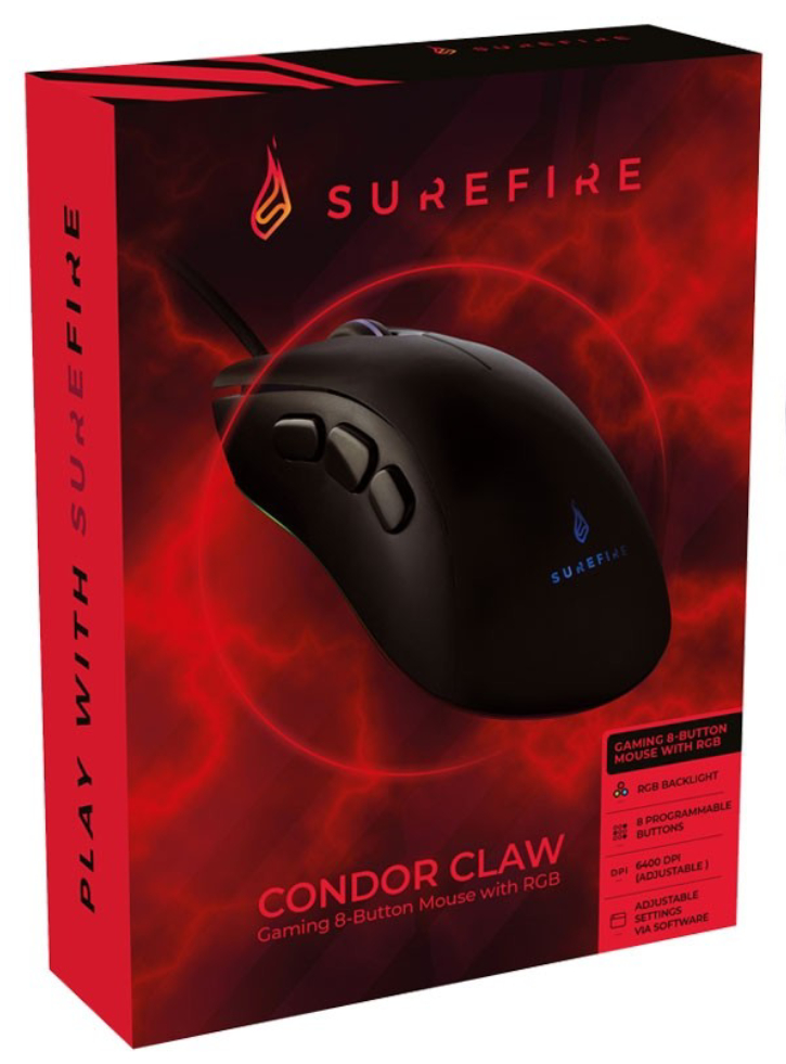 Mouse SUREFIRE Condor Claw 8-Button RGB Black