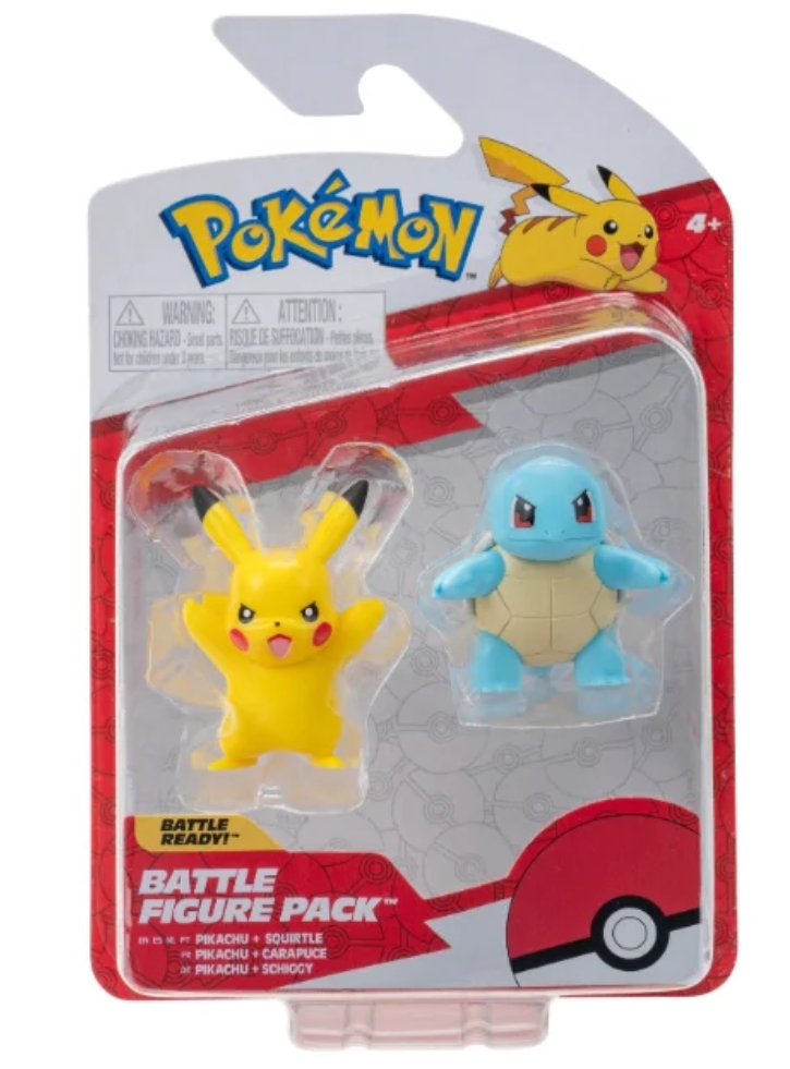 Figurine Pokemon Battle Squirtle & Pikachu 5cm