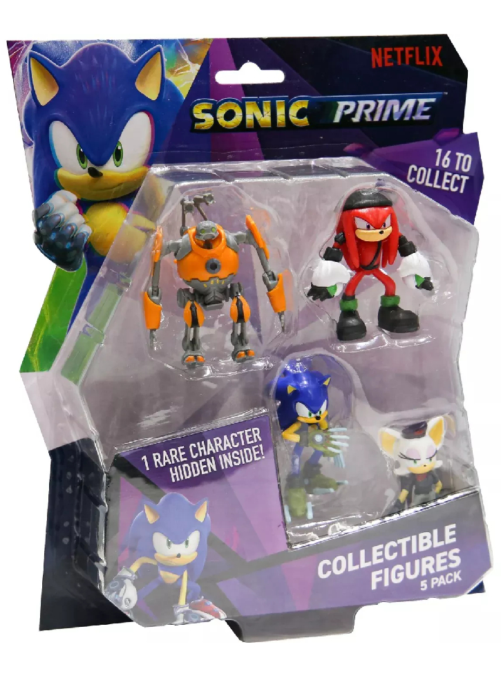 P.M.I. Sonic Prime - 5 Pack including 1 rare hidden character S1 6.5cm Random