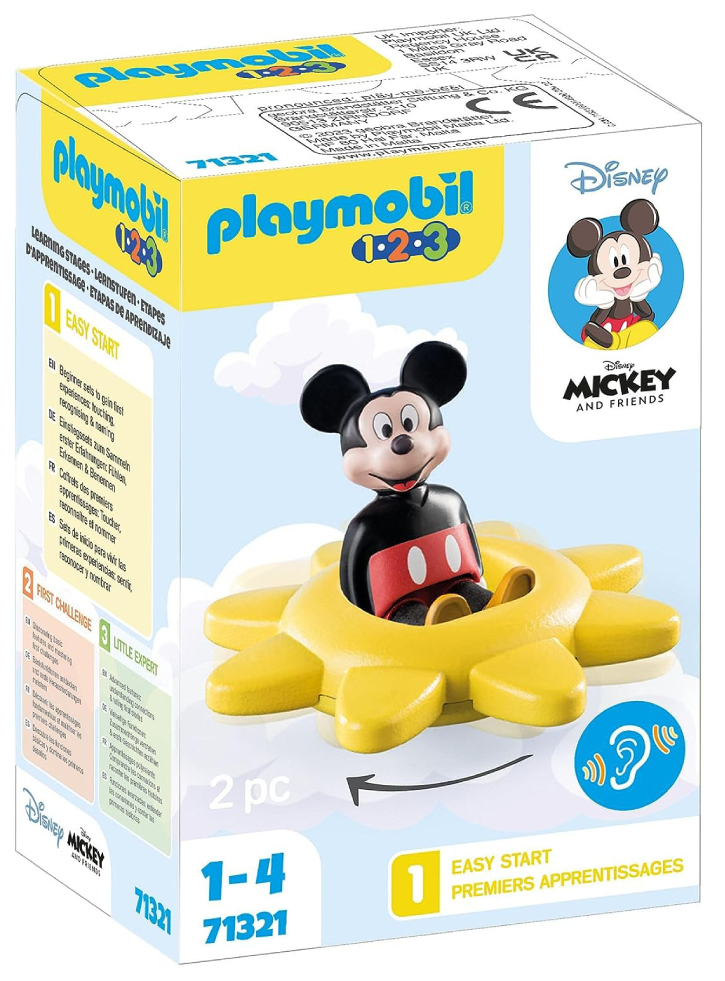 Playmobil 1.2.3 & Disney Mickey's Spinning Sun with Rattle Feature (71321)