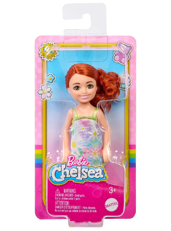 Papusa Barbie Chelsea & Friends Floral Dress With Red Hair (HNY56)