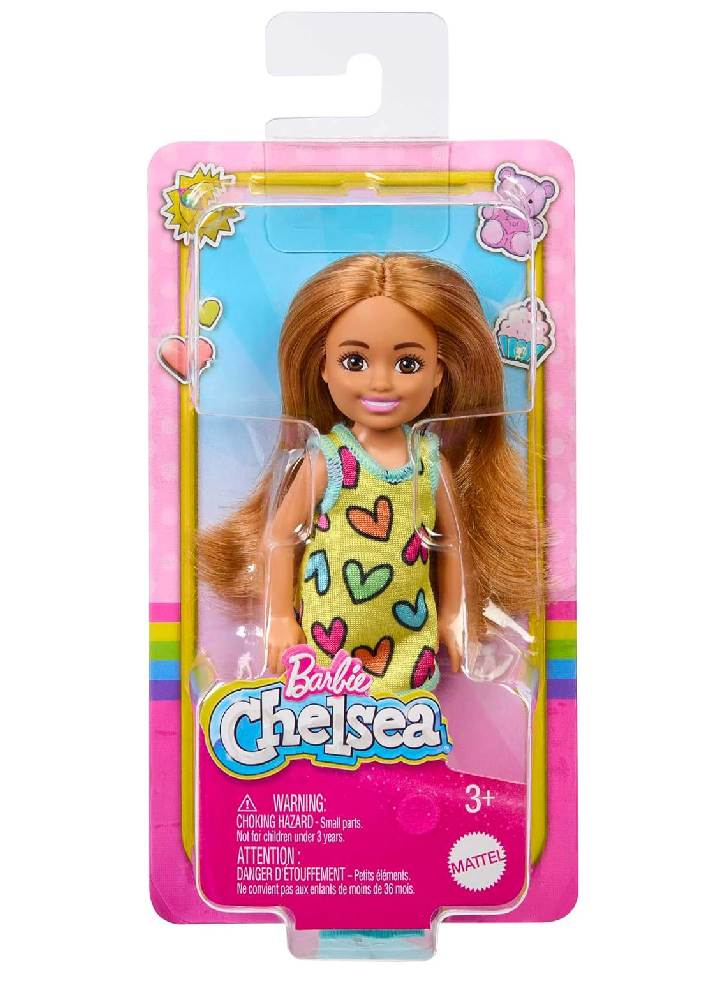Papusa Barbie Chelsea & Friends Heart-Print Dress (HNY57)