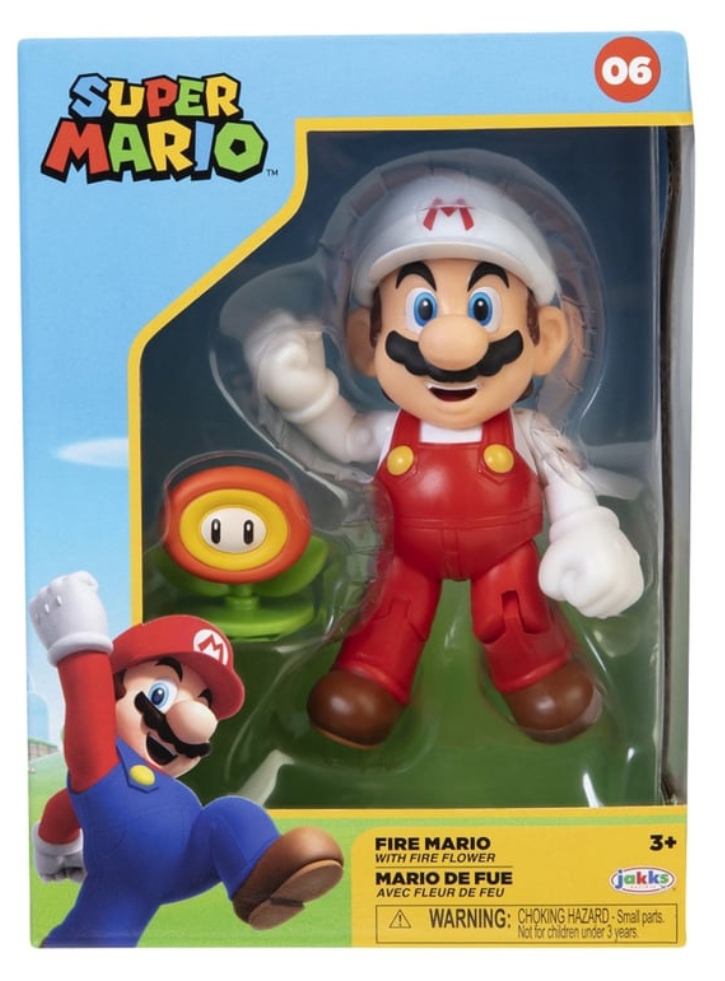 Figurina Super Mario Fire Mario Fleur 10cm