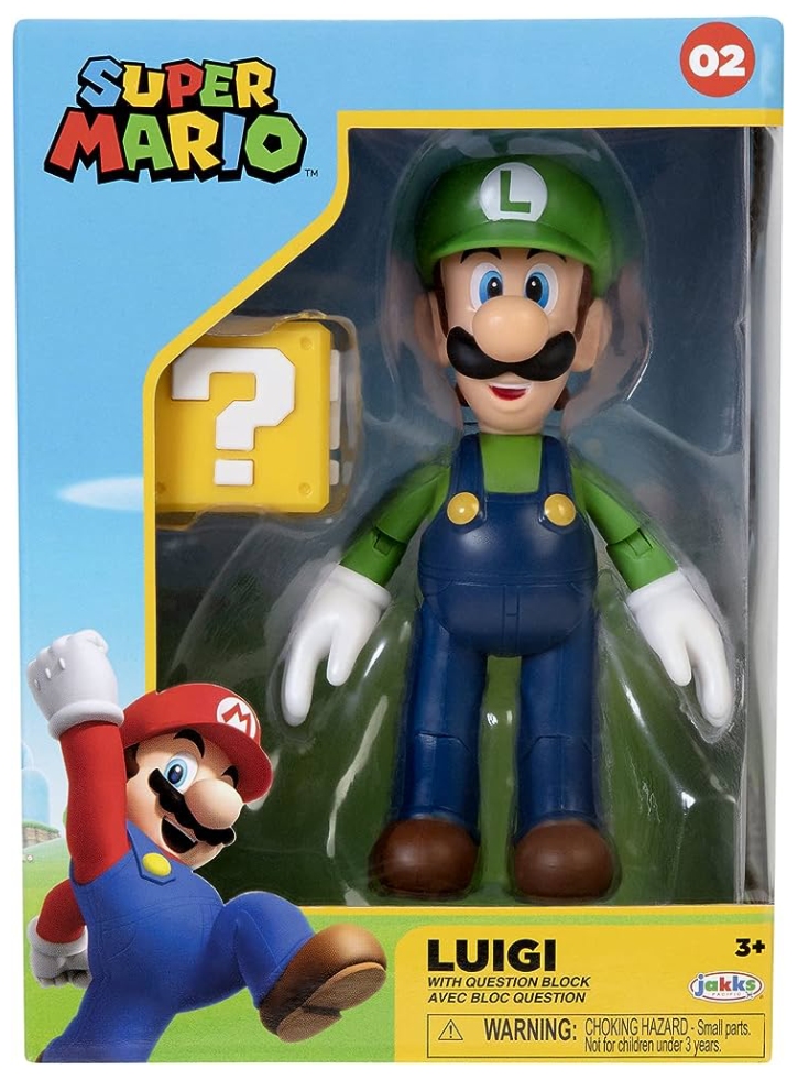 Figurina Super Mario Luigi & Block Question 10cm