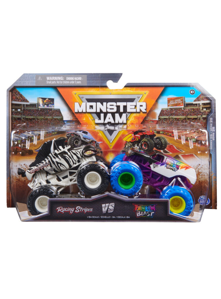 Monster Jam 1:64 Racing Stripes vs Rainbow Blast (6067391)