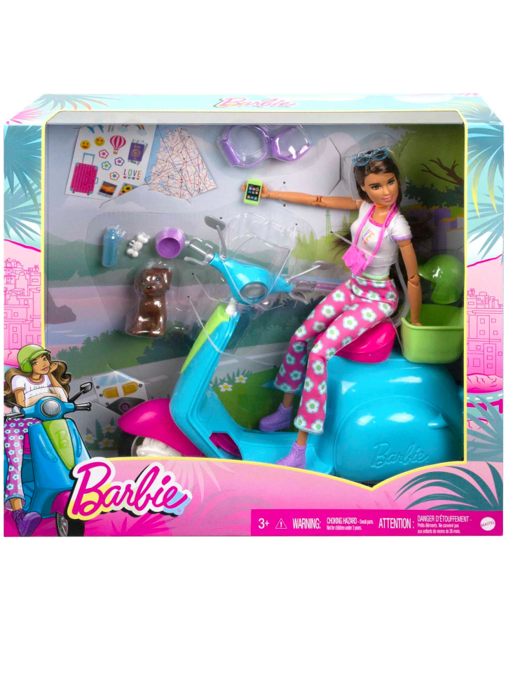 Papusa Barbie & Scooter Travel (HGM55)