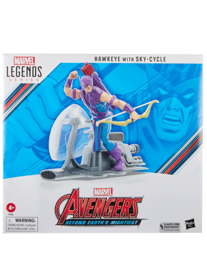 Figurina Avengers Legends Series Hawkeye With Sky-Cycle (60th Anniversary) 15cm